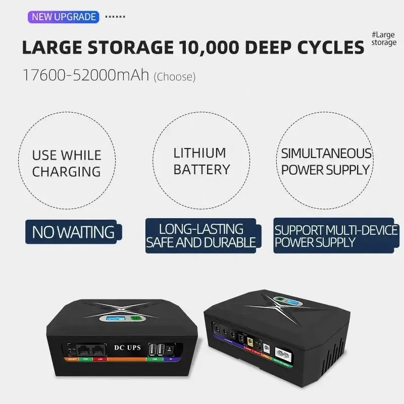 60W Portable Mini UPS With 12V 60Watt Backup Power Networking Applicable for DC Power Supplies Wifi UPS with Backup Time Feature