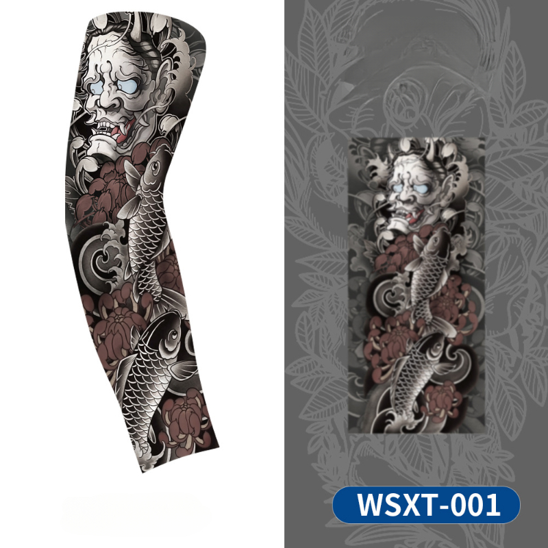 New Cooling Arm Warmer Unisex Quick Dry UV Protection Outdoor Cycling Arm Sleeves Fashion Tattoo Printed Sun-protective Sleeve