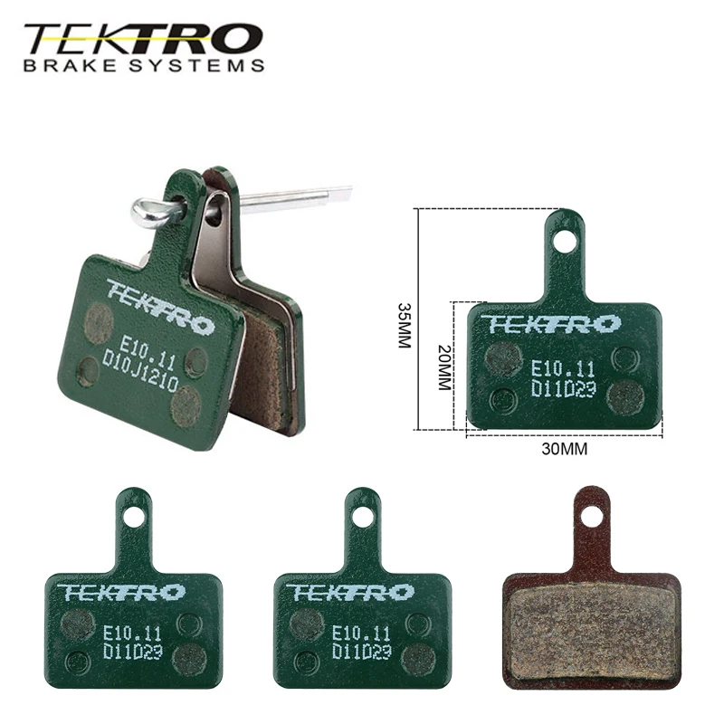 TEKTRO E10.11 MTB/дорожные дисковые тормозные колодки из смолы и металла, универсальные, 2 мм, совместимые с Shimano M355/M395/495 и Tektro HD-M520/E350