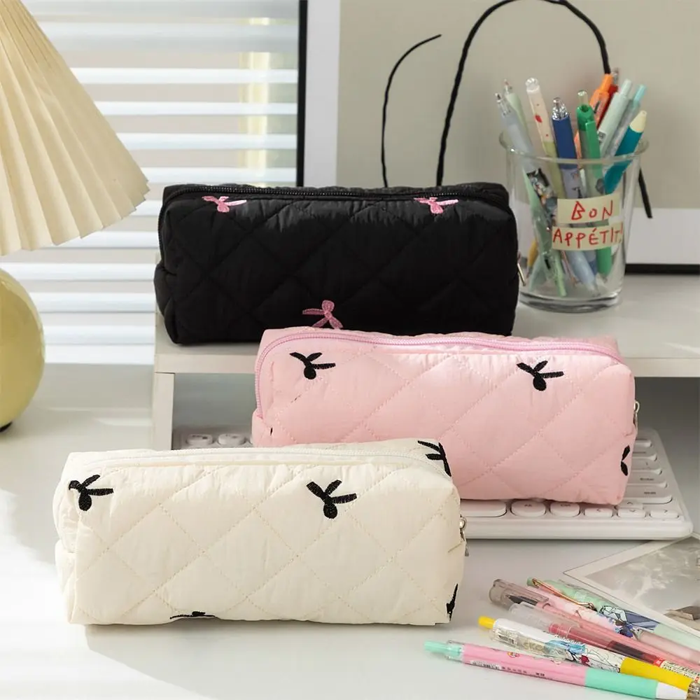 Bolsas de lápices con lazo acolchado de algodón, bolsa para bolígrafos de estudiante estilo INS Floral, suministros de papelería de gran capacidad