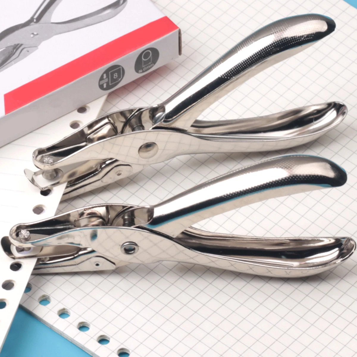 Punzonatrice a foro singolo da 3/6 mm Capacità di 8 fogli Diametro Perforatrice Carta a mano Scrapbooking Punzoni per materiale scolastico per ufficio domestico