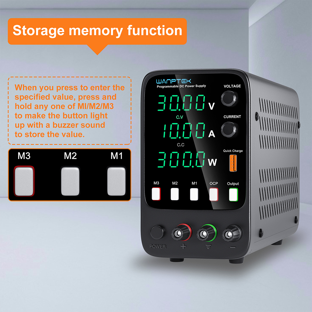 Fuente de alimentación de laboratorio Wanptek 30V 5A 30V 10A 60V 5A 120V 3A Fuente de alimentación CC de banco ajustable