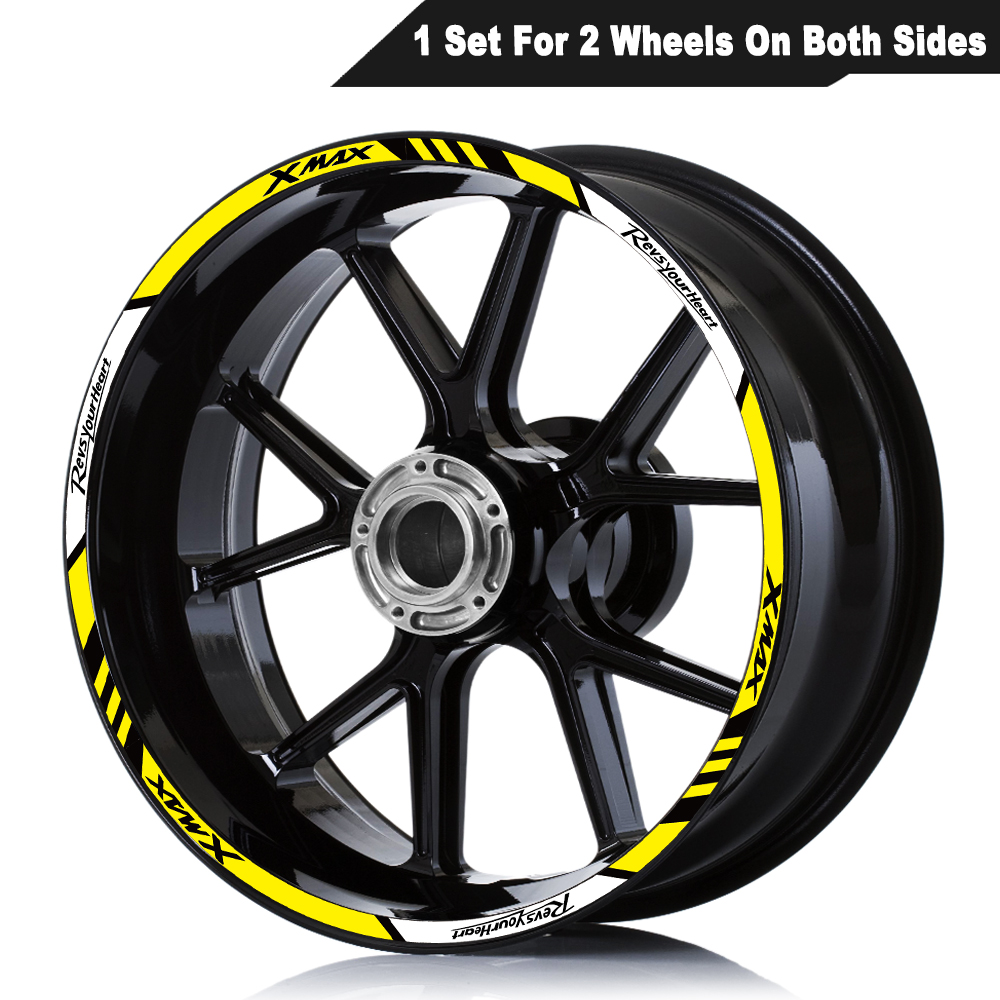 Para XMAX xmax 125 250 300 pegatinas reflectantes para ruedas de motocicleta vinilo llanta de Scooter calcomanía cinta a rayas Accesorios