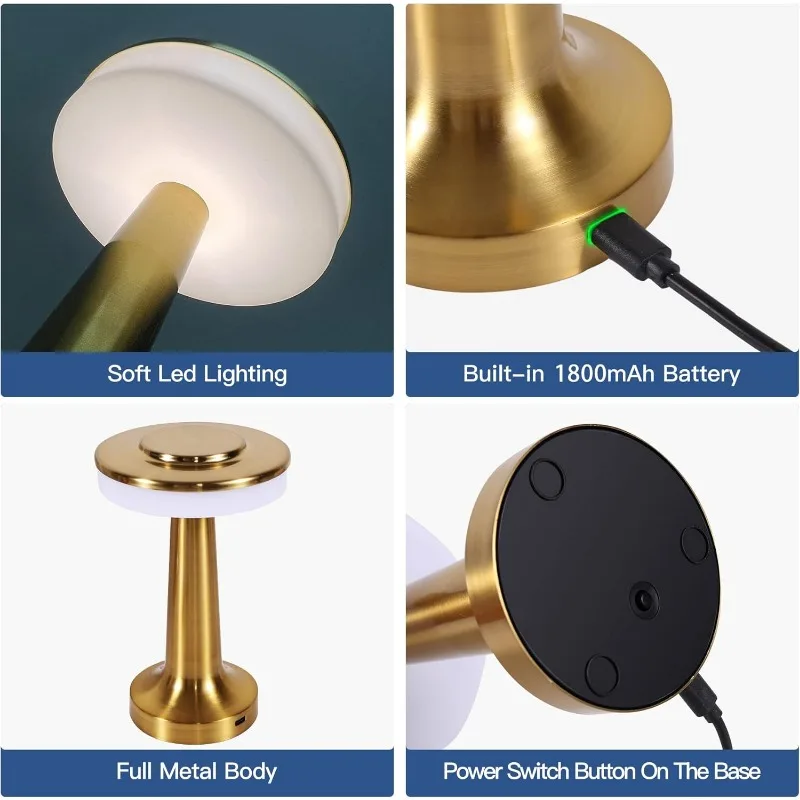 Lampe de bureau en métal USB Rechargeable Portable humeur lig tactile lampe de Table chevet veilleuse pour Bar KTV hôtel café chambre