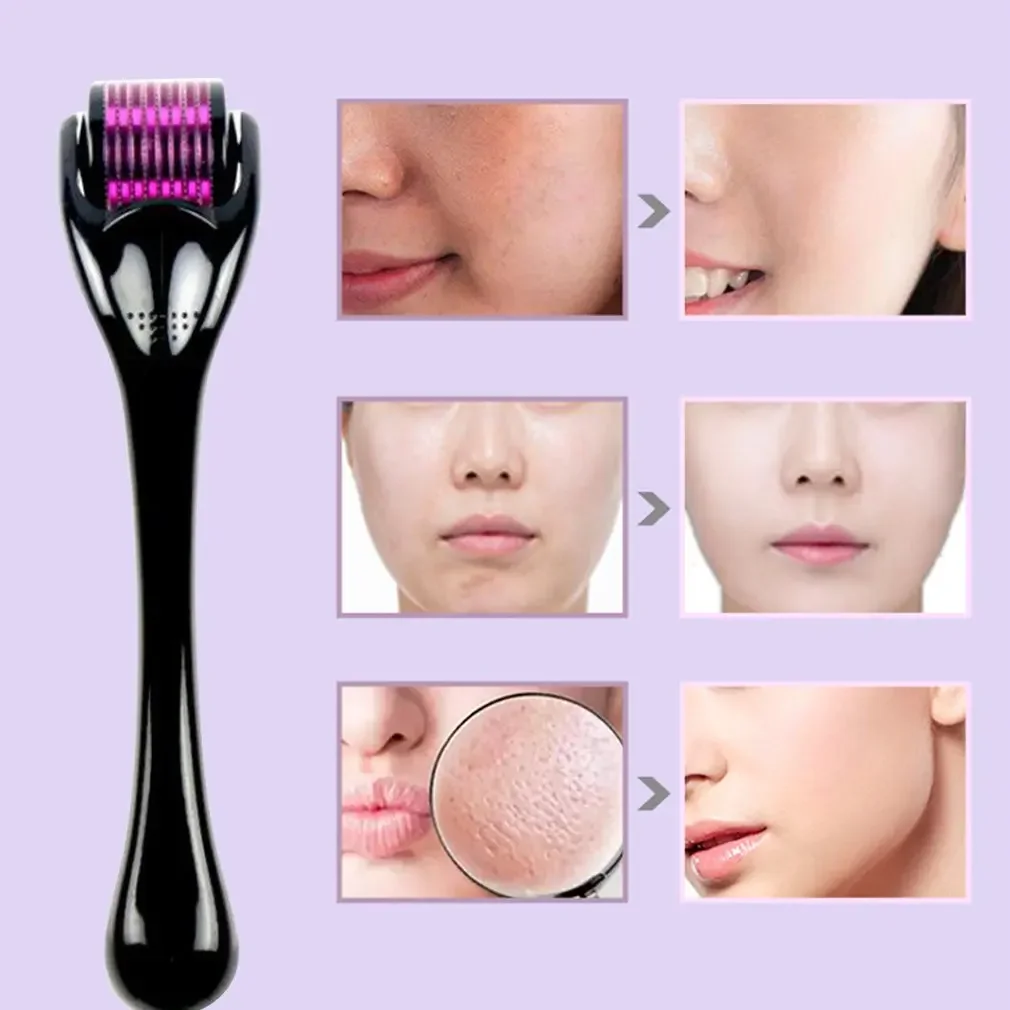 Rodillo Derma para el crecimiento del vello del cuerpo facial, 40 agujas, herramienta de micro rótula facial, barba de piel, 0,2 mm, 0,25 mm, 0,3 mm
