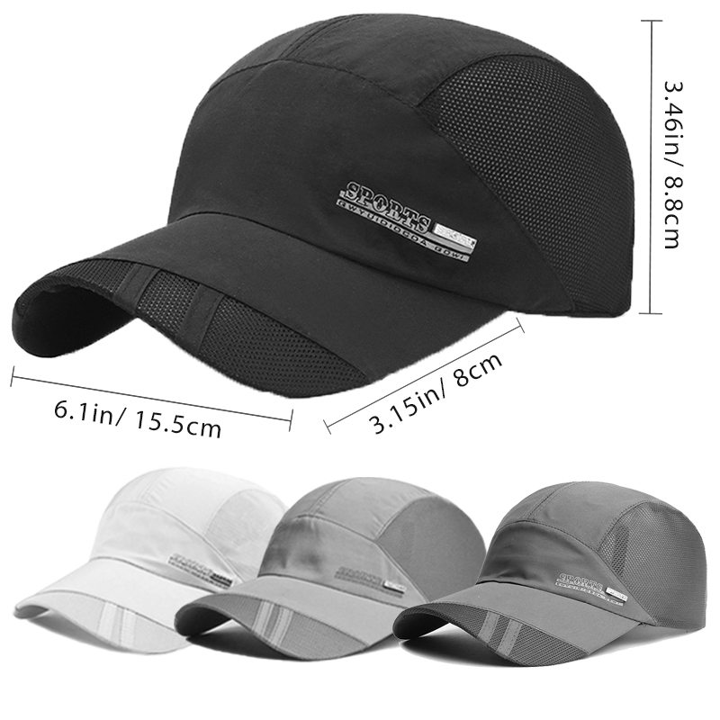 Gorra de béisbol de malla para hombre y mujer, sombrero para el sol con visera, transpirable, de secado rápido, para pesca al aire libre, senderismo, correr, deportes, moda
