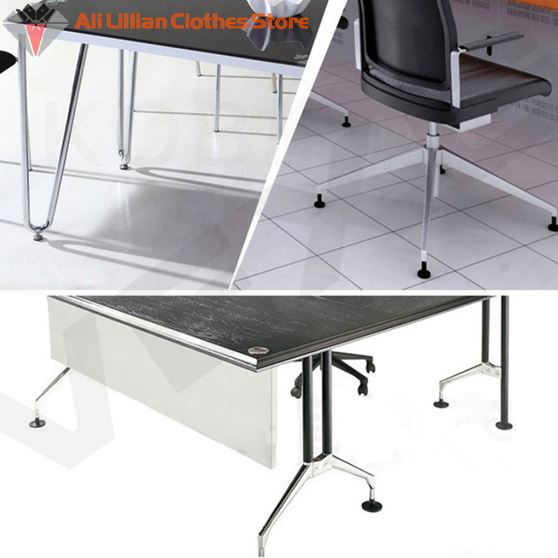 4Pcs Black White Iron Plastic Furniture Table Chair Sofa Leg Feet Adjustable Leveler Glide Slide Pad M6 M8