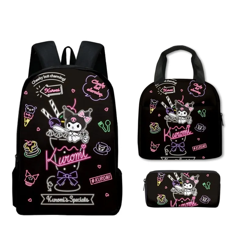 MINISO Sanrio Kuromi Backpack Sanrio Backpack Pencil Bag Student School Bag Primary and Middle Kawaii Cartoon Special Clearance