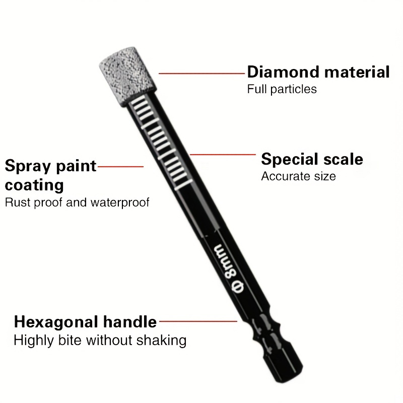 7/1PCS 5-16mm Dry Diamond Drill Bit Set  Diamond Core Drill Bits For Ceramic Tile Marble Granite Glass Drilling Tools Set