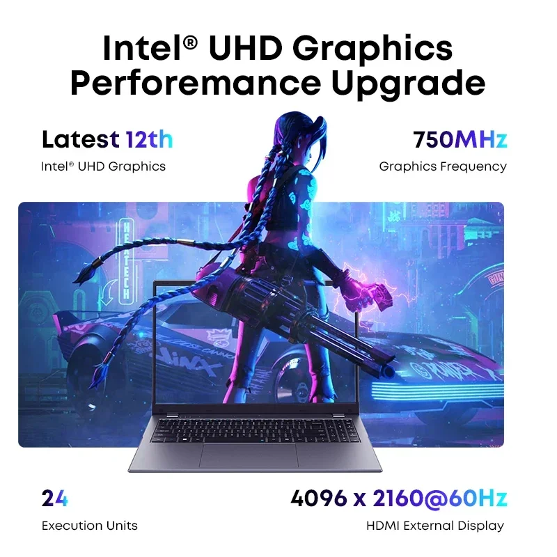CHUWI GemiBook Plus Laptop Intel 12th N100 15.6 pollici 1920*1080 schermo FHD 8GB LPDDR5 256GB SSD Windows 11 WIFI 6 M.2 fino a 1T