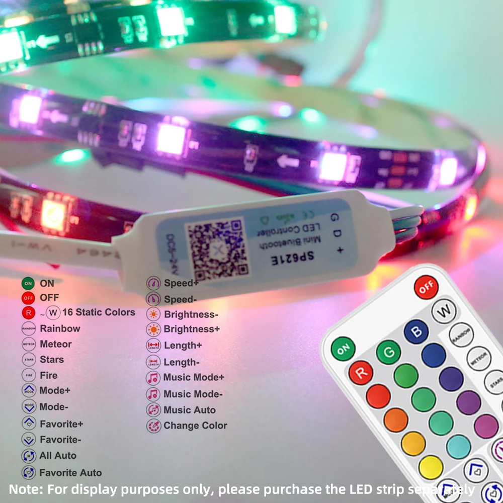 New Bluetooth Mini WS2811 WS2812B LED Controller USB 5V 12V 24V Dreamy Color Wireless IR Remote APP Dimmer for  Addressable LED