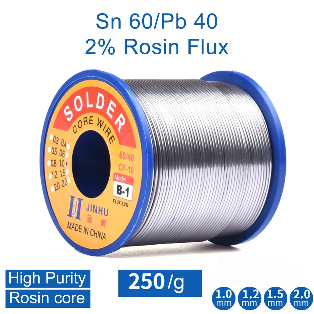 250g 로진 코어 솔더 와이어 저온 솔더 조인트 밝고 솔더하기 쉬운 1.0/1.2/1.5/2.0mm 솔더 조인트 솔더 와이어