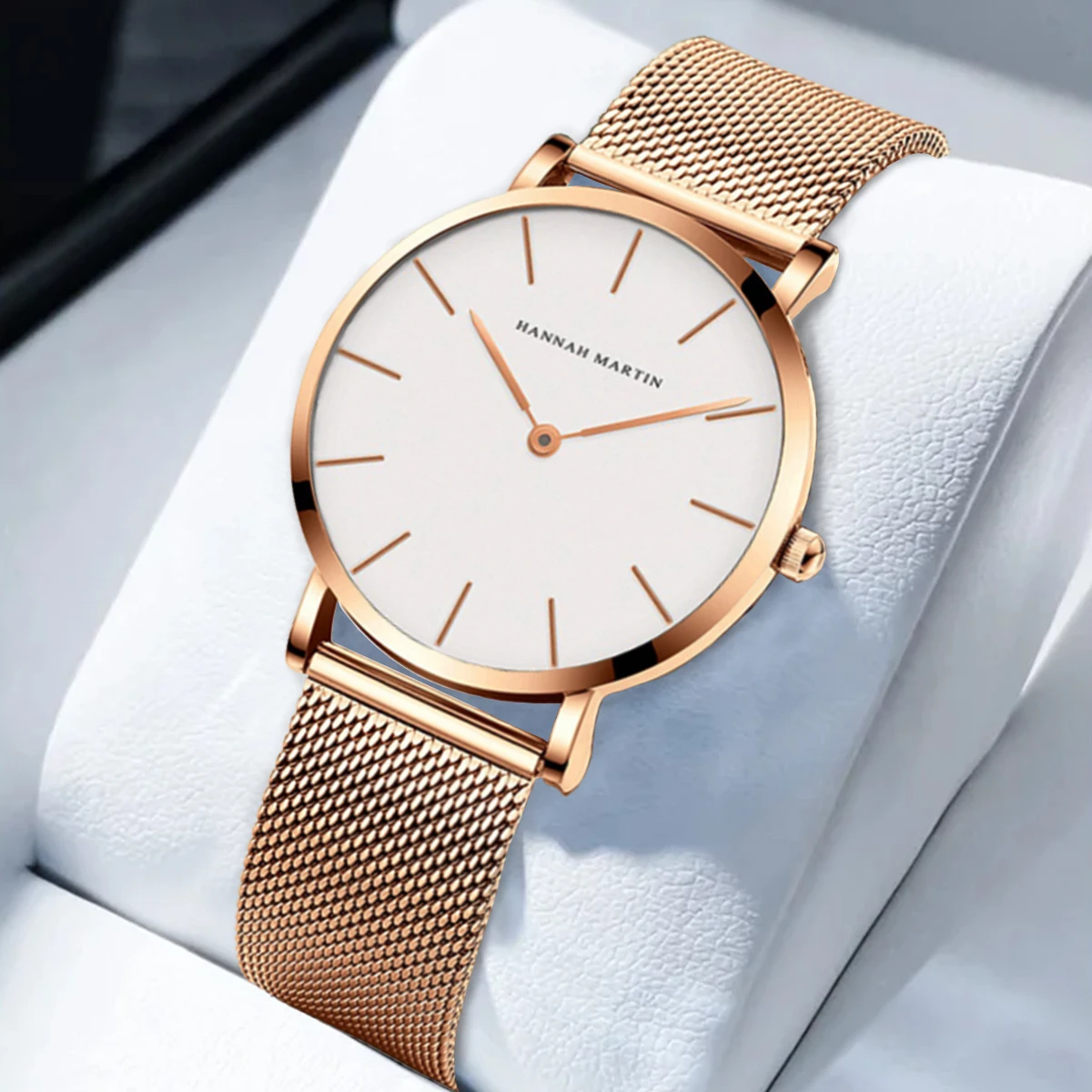 2023 novas mulheres pulseira relógio 1 conjunto japão movimento de quartzo simples rosa ouro malha aço inoxidável estudante relógios relogio feminino