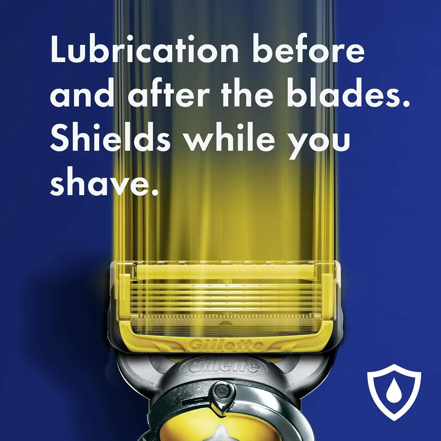 Gillette ProGlide Shield-recambios de afeitar para hombre, 2 tiras de lubricación, mejora de cuchillas Proglide, afeitado afilado, barba, 8 recambios de cuchillas