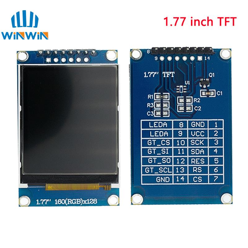 TFT Display 0.96/1.3/1.44/1.77/1.8/2.4/2.8 inch IPS 7P SPI HD 65K TFT Full Color LCD Module ST7735 Drive IC 80*160 Voor Arduino