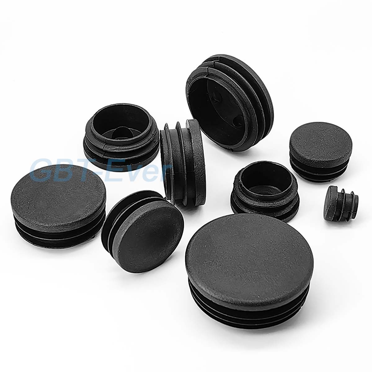 1-20Pcs 10mm-140mm Black Round Plastic Blanking End Cap Tube Pipe Inserts Plug Bung Insert Stopper for Chair Table Leg Pipe