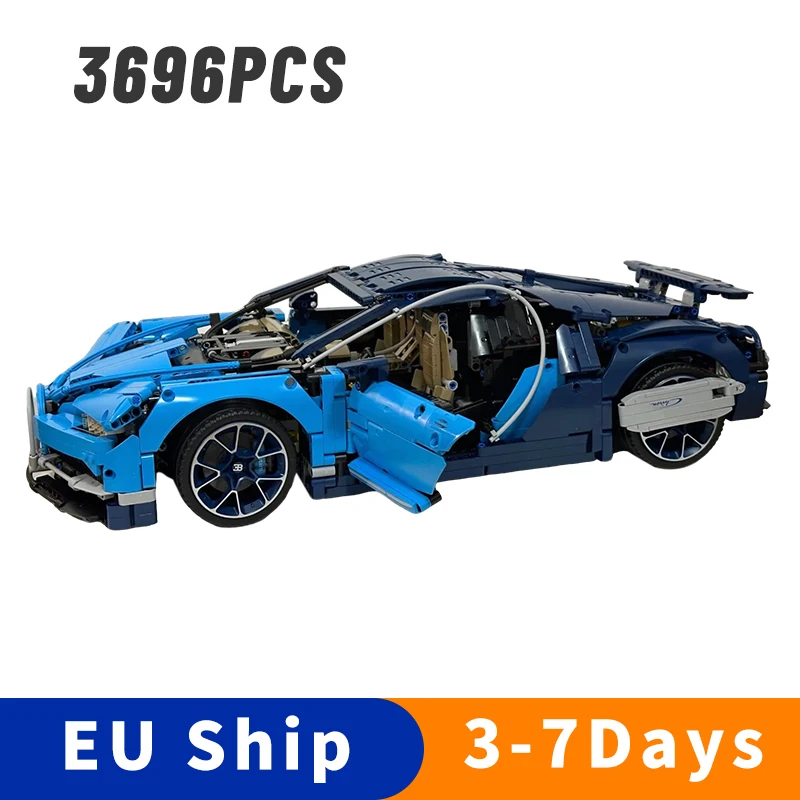 Ensemble de blocs de construction de voitures de course Bugatti Chirons pour enfants, briques cadeaux, jouets compatibles, Super Sports, 3599 pièces, 42083