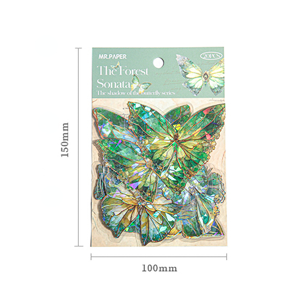 ミスター紙 20 ピース/パックヴィンテージ蝶 PVC ステッカーハンドブック DIY 装飾材料美的ステッカー韓国文具