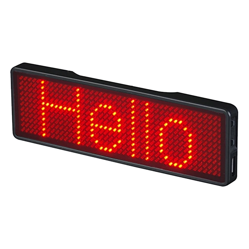 Bluetooth LED Identyfikator z imieniem Akumulatorowy znak świetlny DIY Programowalny przewijany wyświetlacz LED tablicy ogłoszeń, typ 2