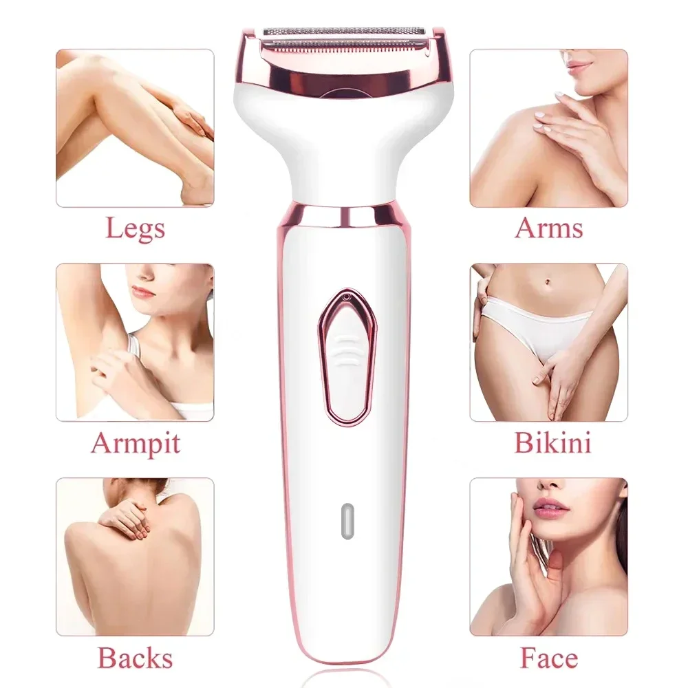 4 em 1 depilador elétrico biquíni sobrancelha nariz feminino senhora depilação facial aparador rosto corpo indolor feminino barbeador depilador