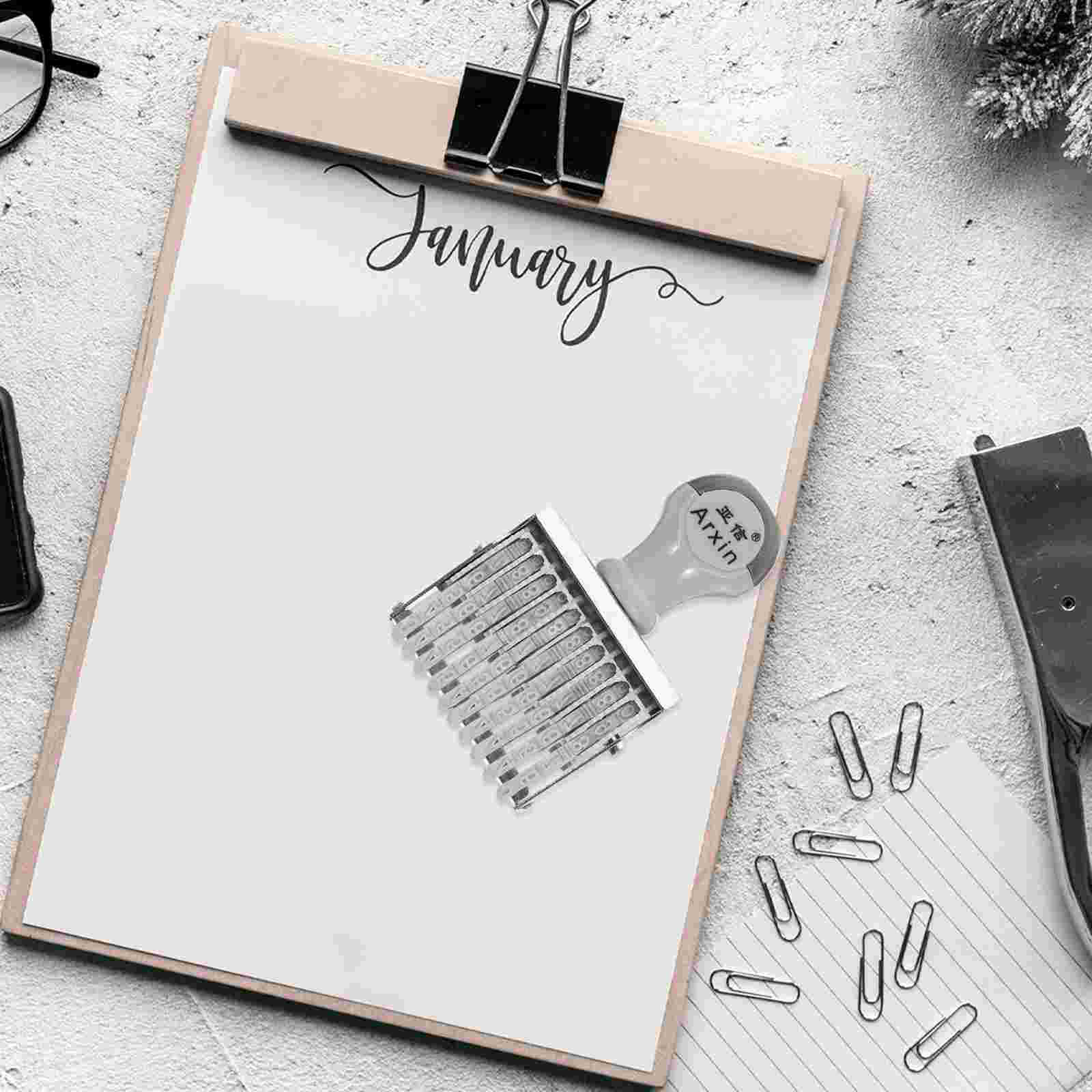 Vintage Gummi Datum Stempel Büro Alphabet Stempel DIY Abs Nummer Linie Roller Datei Zubehör