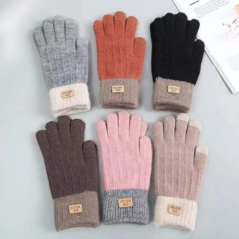 Rimiut Frauen Warme Dicke Plüsch Gestrickte Handschuhe Touchscreen Männer Frauen Mode Herbst Winter Warm Halten Reiten Skifahren Outdoor Handschuhe