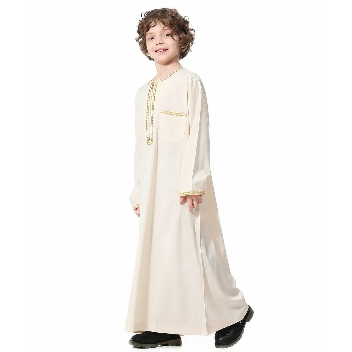 Hồi Giáo Ả Rập Saudi Ả Rập Bé Trai Áo Dây Dishdasha Trẻ Em Abaya Dài Cầu Nguyện Hồi Giáo Quần Áo Dài Tay Thobe Trung Đông Thiếu Niên Đầm Dubai