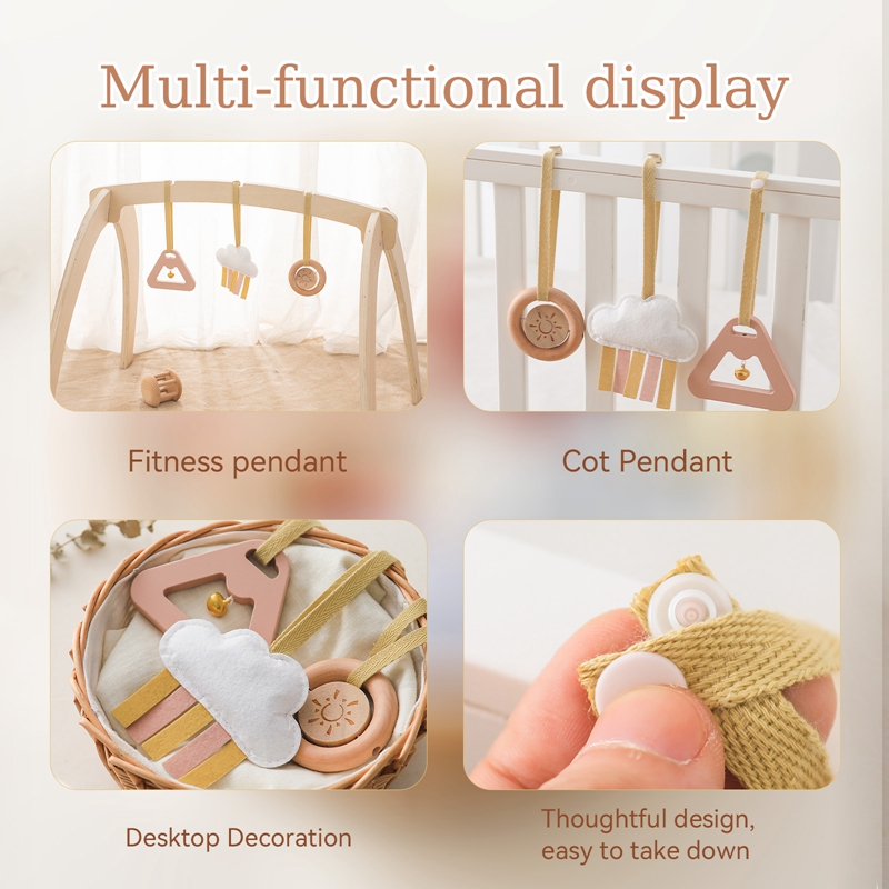 เด็กทารก GYM จี้ของเล่น Soft Felt เพลง Rattle ผ้าฝ้ายโครเชต์ Mobile Crib Teether จี้สําหรับทารกกิจกรรม GYM ของเล่นของขวัญ