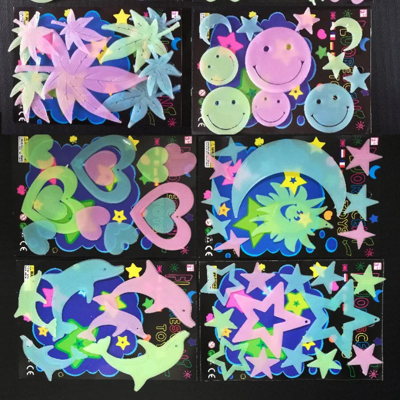 Phim Hoạt Hình Sáng Bướm Stars Tường Stickers Đối Với Trẻ Em Phòng Ngủ Phòng Trang Trí Nội Thất Glow Trong Các Đề Can Tường Tối Dạ Quang Dán Hom