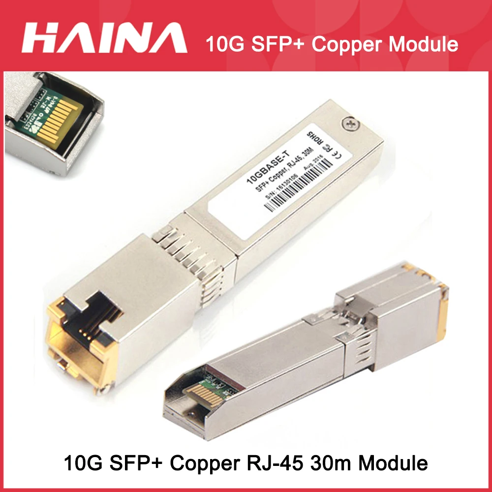 10G SFP + к RJ45 медному модулю 10gb SFP RJ45 Модуль SFP +-T 10GBase-T 30M для Cisco Mikrotik Универсальный TP-link D-link переключатель