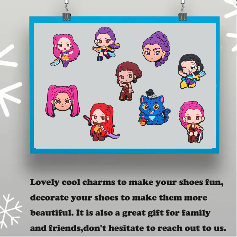 18-100pcs KPop Demon Hunters Shoe Charms For Clogs Ghost Shoe Decoration Premium Quality Popular Shoe Accessories Great Gift