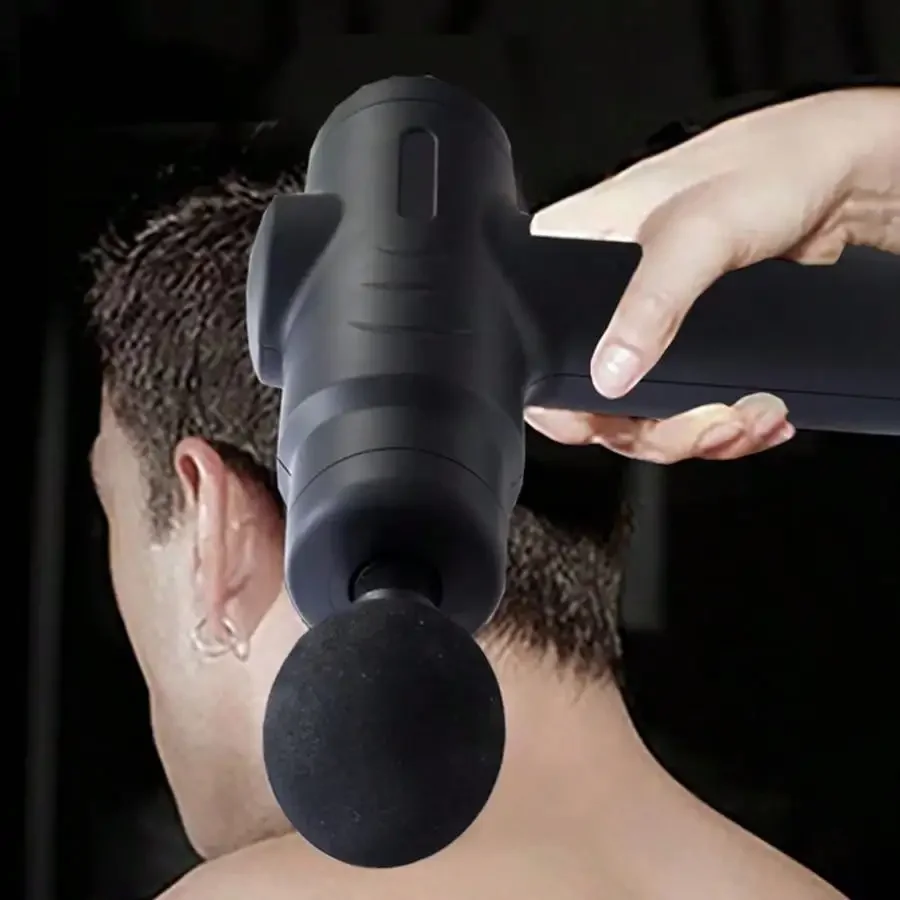 Pistola de masaje fascial portátil, Mini masajeador corporal de tejido profundo, alivio del dolor muscular, 8 cabezales de masaje, 5 velocidades ajustables, envío directo