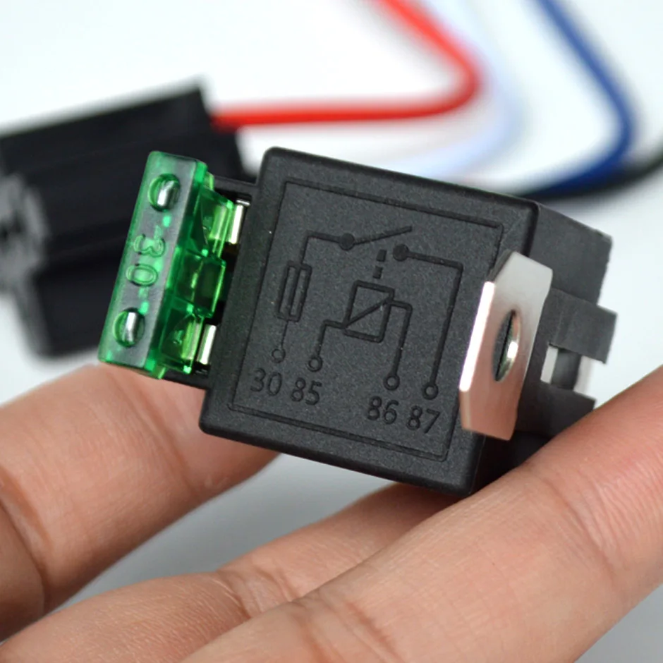 1 conjunto de relé de carro de 4 pinos dc com base de soquete/filos/fusível 12v 30a dispositivo de controle de automóvel com linha de alta qualidade