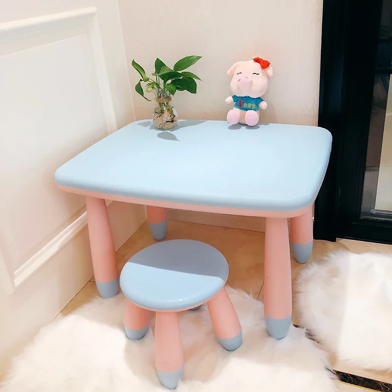 Children's Tables and Chairs Set Kindergarten Learning Table Chair Baby Game Writing Book Table Plastic Household