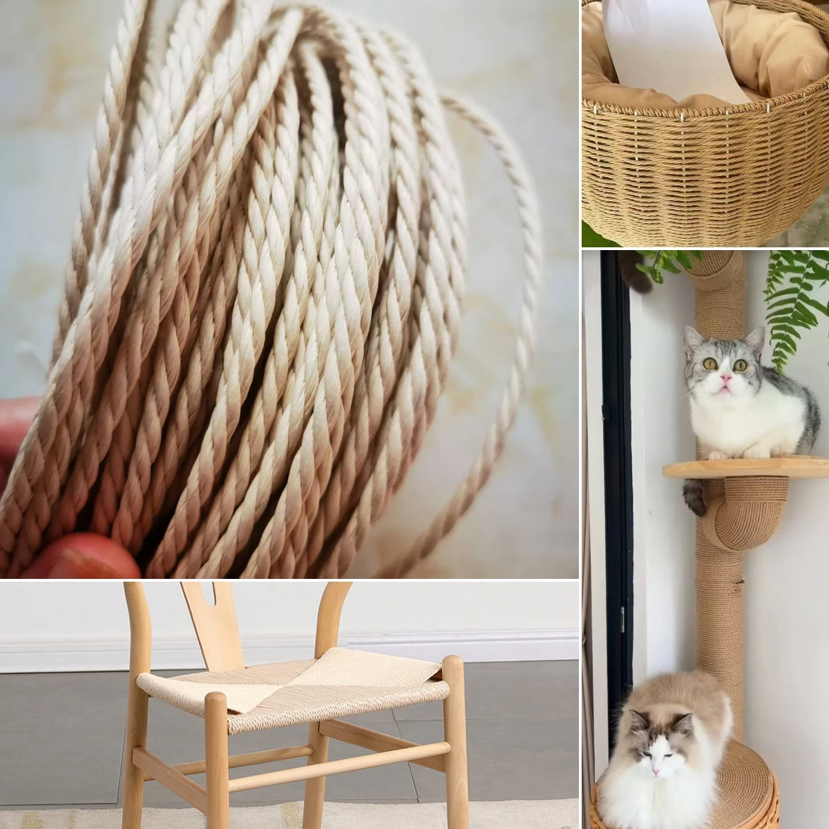 4mm Danish Paper Cord Natural White Original Danish Cord Paper Rope Waterproof For Y-Shaped Chair Seat Surface Material