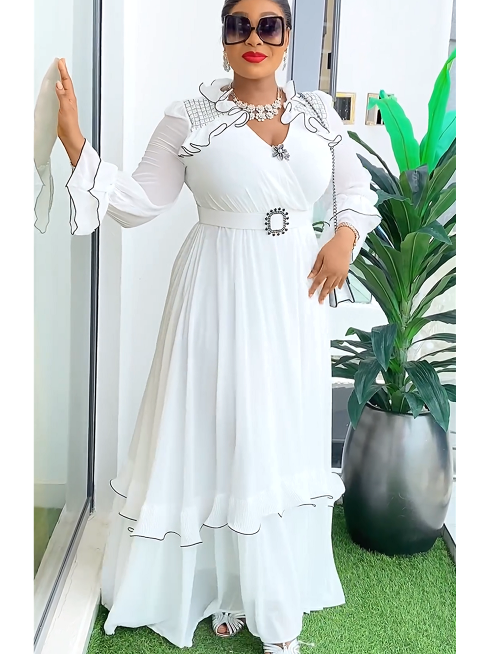 Plus Size Afrikanische Partykleider für Frauen 2025, neue Mode, Dashiki, Ankara, Hochzeitskleider, elegantes Türkei, muslimisches Chiffon-Maxikleid