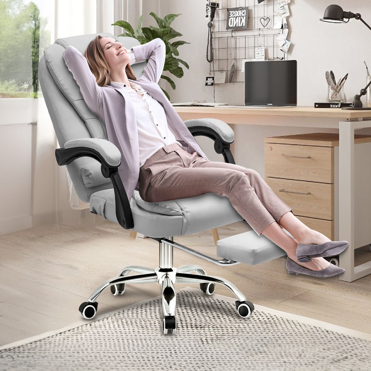 Cadeira de mesa presidencial Python Fly, cadeira de mesa com suporte encontrado e aderência ajustável (Chinza), enviado do Brasil