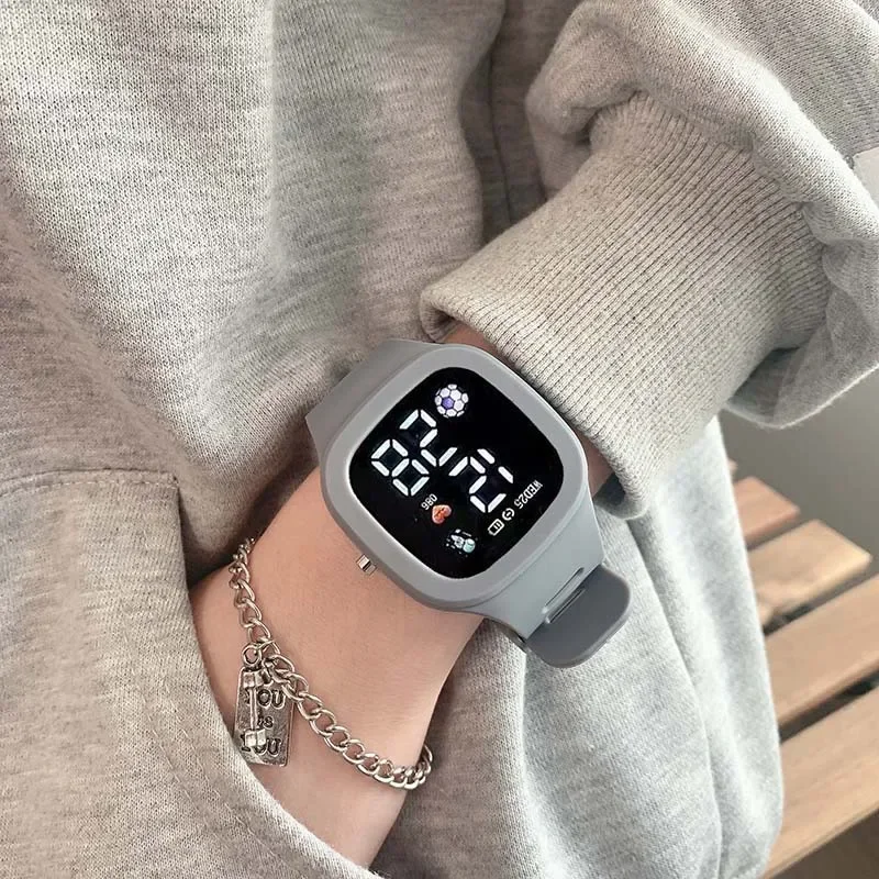Reloj deportivo YIKAZE de moda para mujeres y hombres, reloj Digital LED electrónico, reloj deportivo informal de silicona con esfera grande para mujer