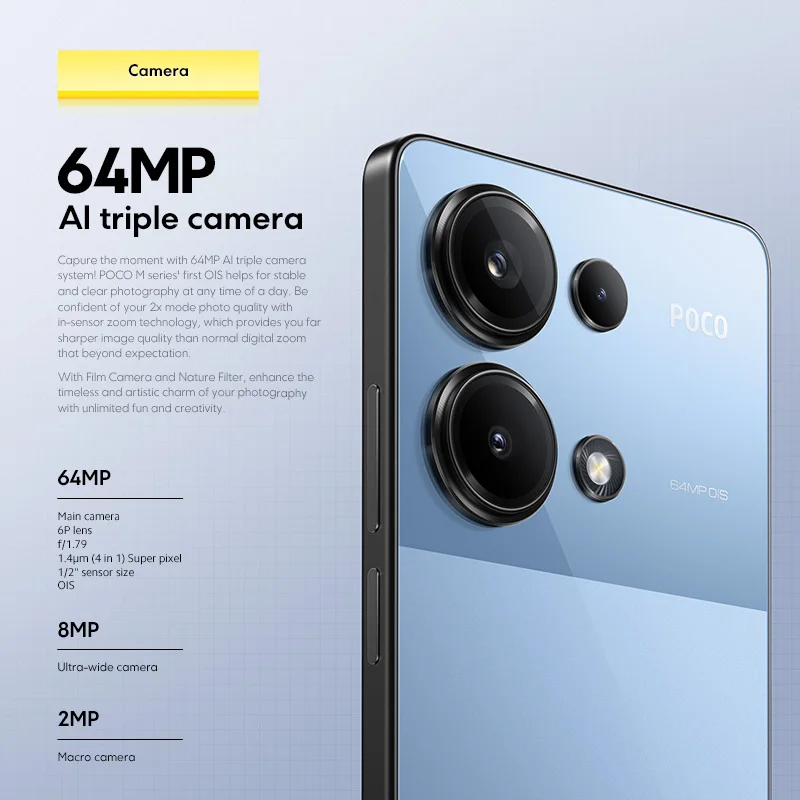 POCO M6 Pro Global Version Helio G99 Ultra 120Hz Flow AMOLED 64MP Triple กล้อง OIS 67W turbo ชาร์จ