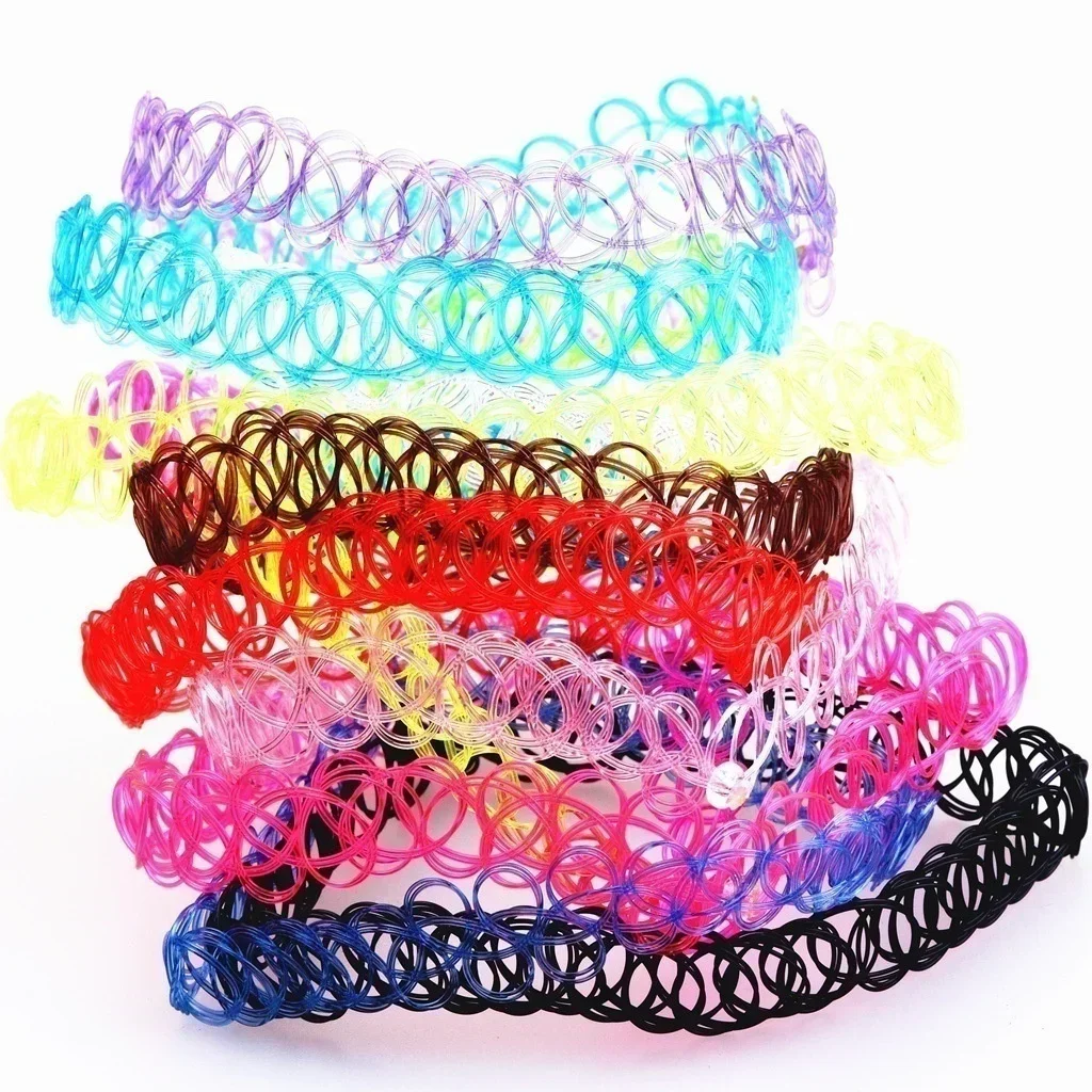 Delysia King 12 unids/set gótico Punk elástico hueco gargantilla joyería de mujer Hada tatuaje estiramiento collar Vintage