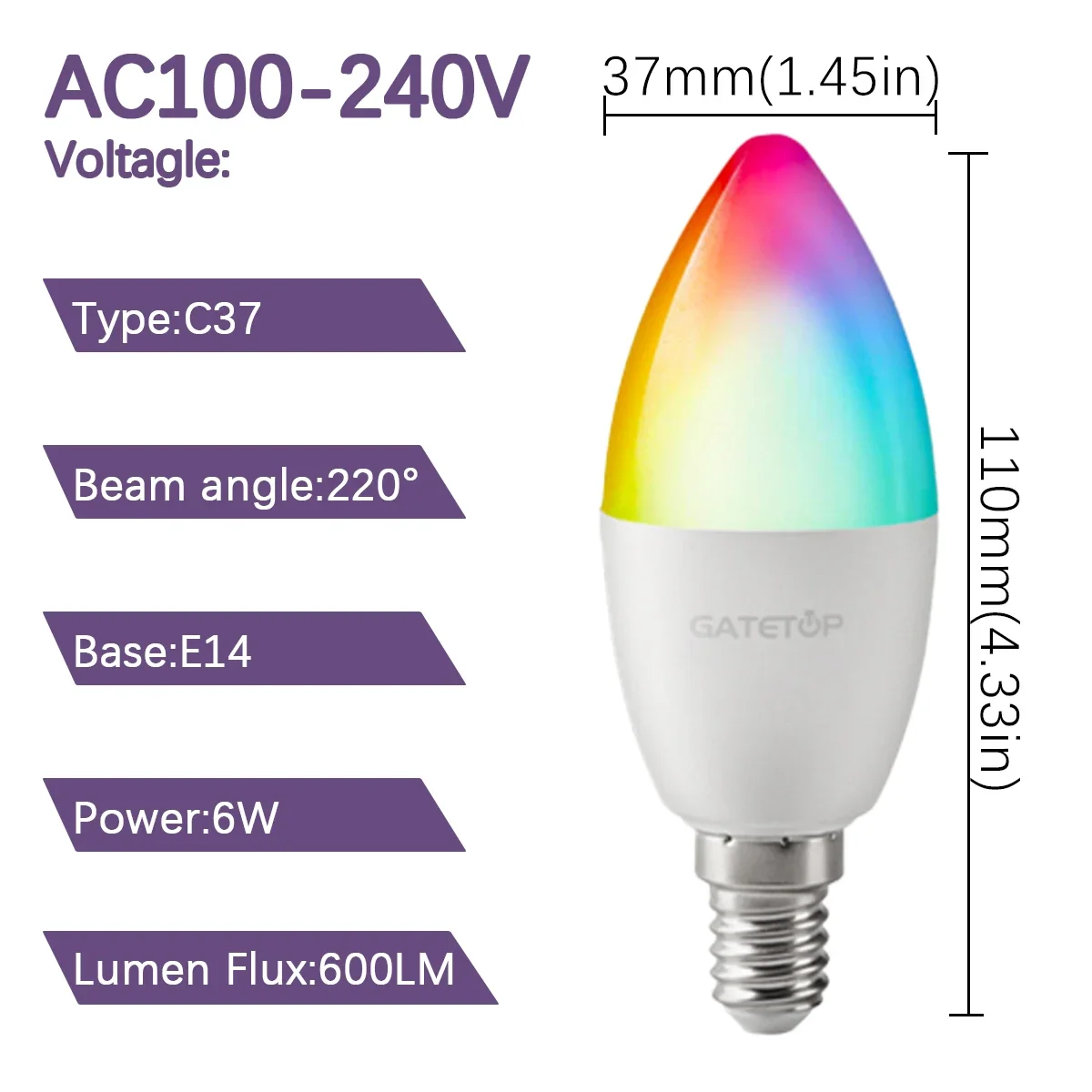 1-10 個 E14 キャンドル LED 電球 RGB 24 キーリモコン調光可能 6 ワット AC220V 110V カラフルな変更寝室リビングルームランプ