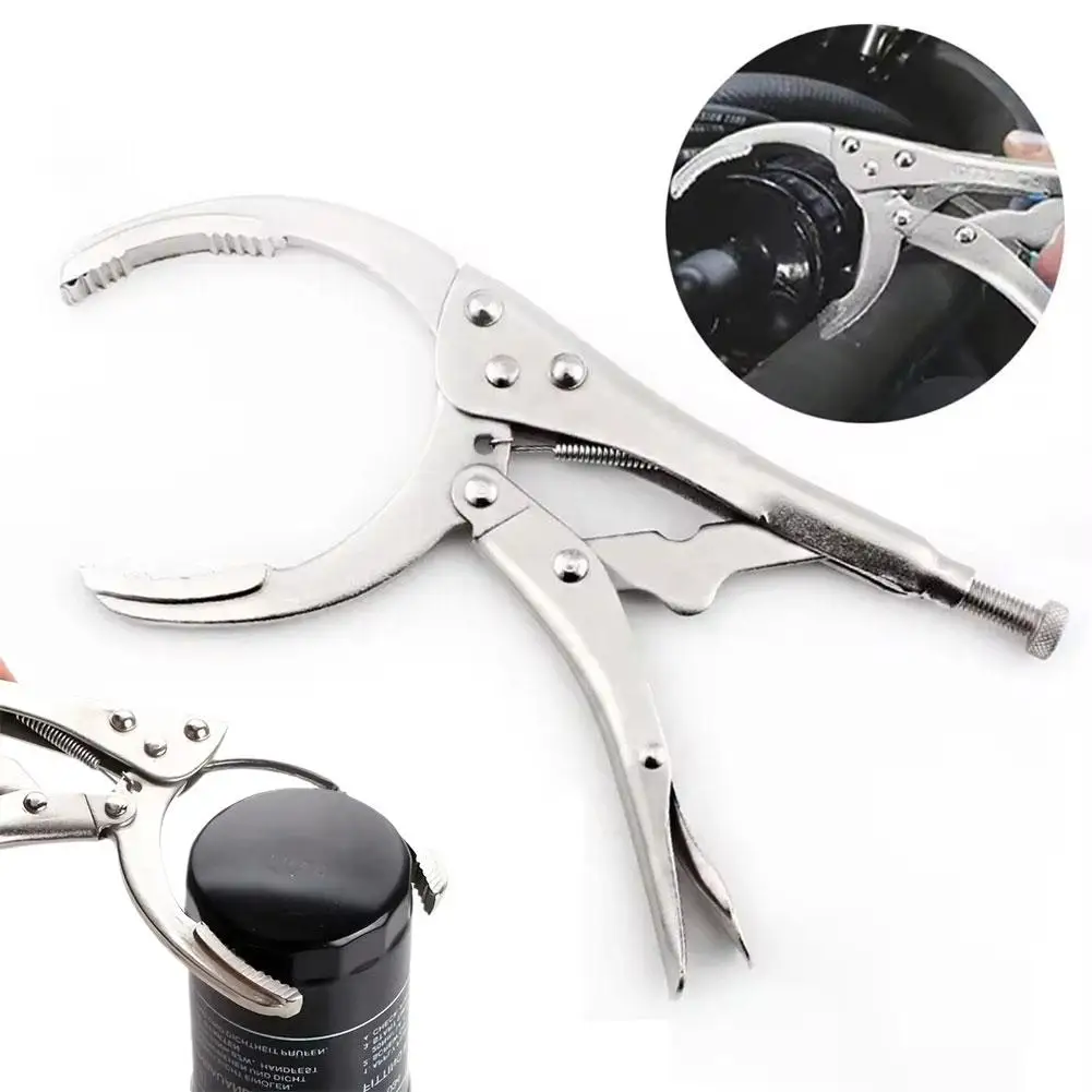 Chromeplate ปรับประแจกรองน้ํามัน 50 มม.-90 มม.กรองน้ํามัน EXTRACTOR คีมล็อคคู่มือประแจเครื่องมือกําจัด