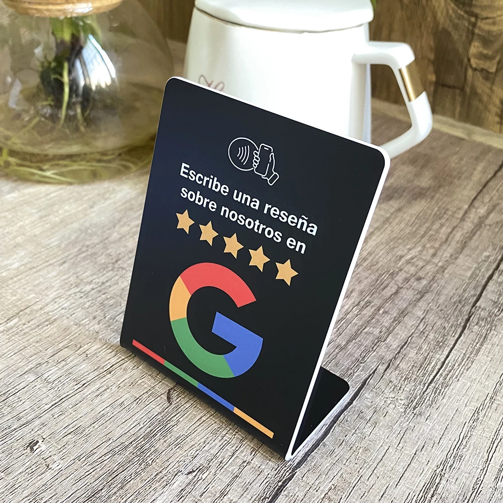 3 "X4" английский, немецкий, французский, испанский, арабский, NFC, огляды Google, знак, повышение репутации, быстрый обзор Google, NFC, настольная подставка