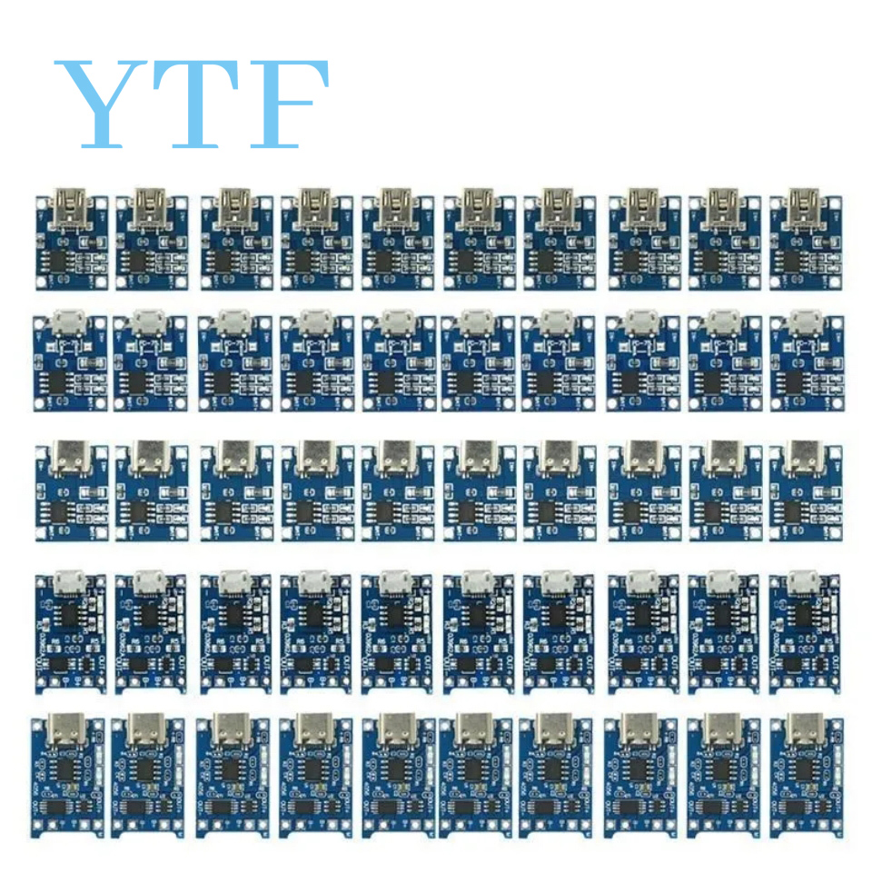 10 Uds. 5V 1A Micro USB 18650 tipo c batería de litio cargador módulo + protección Dual funciones para 18650 TP4056