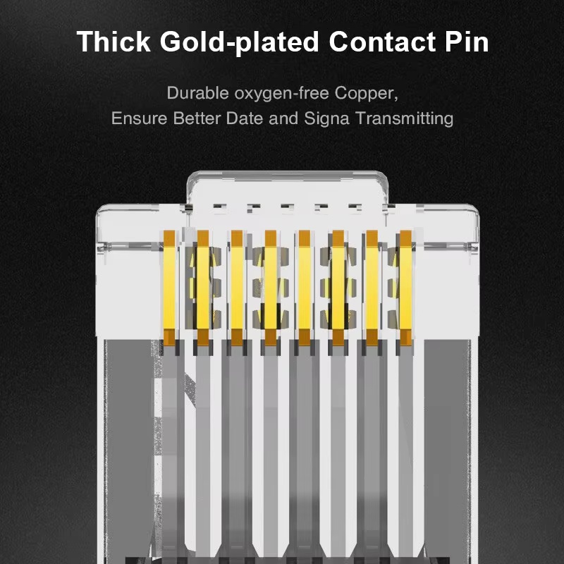 FASO 50/100 PCS RJ45 Pass Através do Conector 23AWG Cat6 Cat5e RJ45 Plugues Modulares Banhado A Ouro 8P8C RJ45 Extremidades