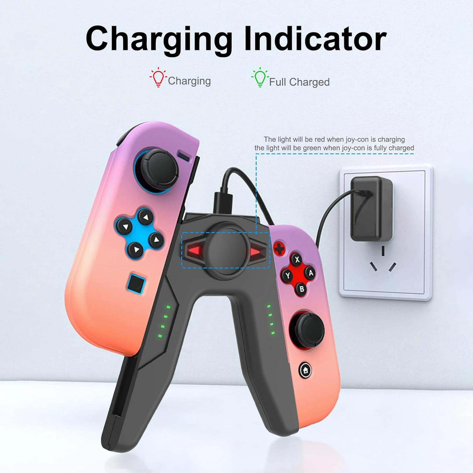 GAMINJA For Nintendo Switch Joy Con Controller Charger Bracket With Switch Indicator Ligh For Switch JoyCon Charging Controller