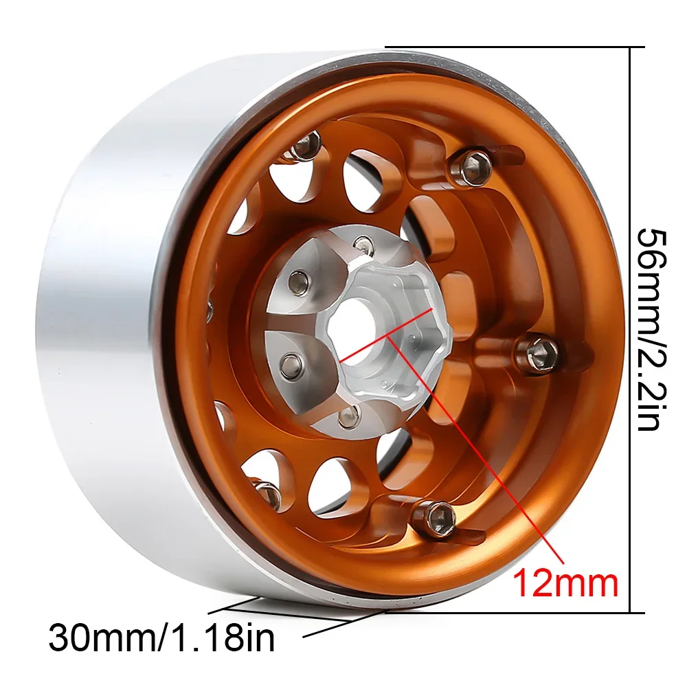 INJORA 4Pcs CNC Nhôm Hợp Kim 1.9 Beadlock Vành Bánh Xe Cho 1/10 RC Crawler Xe Trục SCX10 90046 AXI03007 TRX4 VS4-10 Redcat Gen8