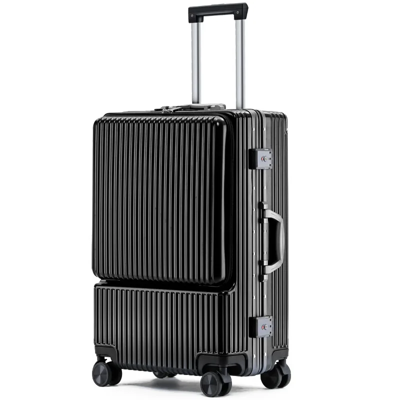 Trolley-Reisekoffer, Passwort-Rollgepäckbox, Reißverschluss, Reisekoffer auf Rädern, Aluminiumrahmen, Gepäck-Reisetasche