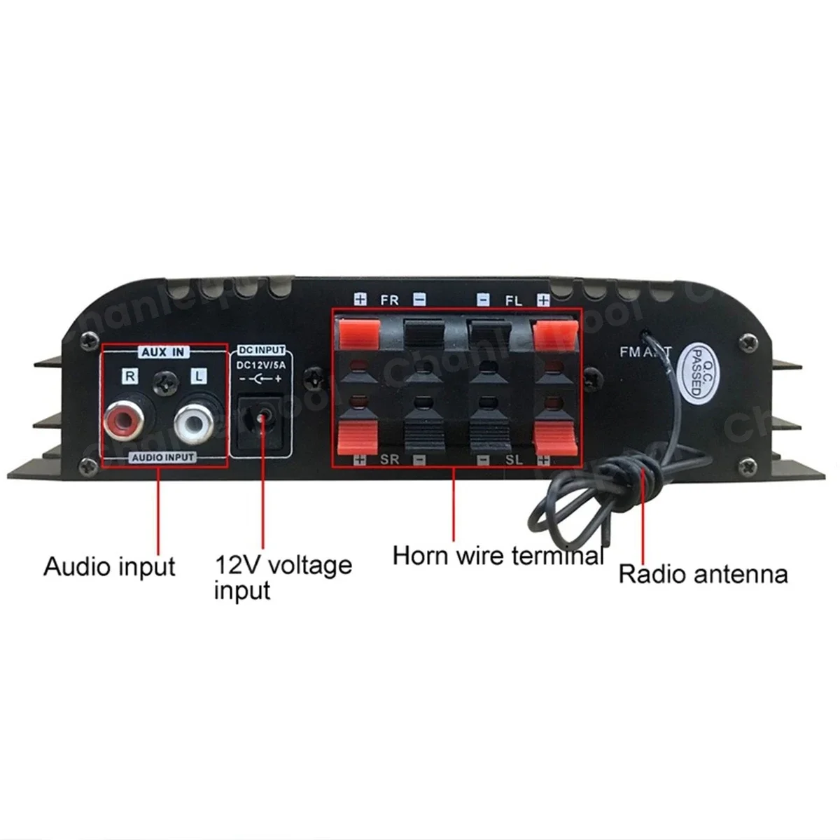 HiFi Sound Amplifier 4 Channel Digital Audio Bluetooth Amplifier 1600W Peak Power Karaoke Player FM Radio Support Remote Control