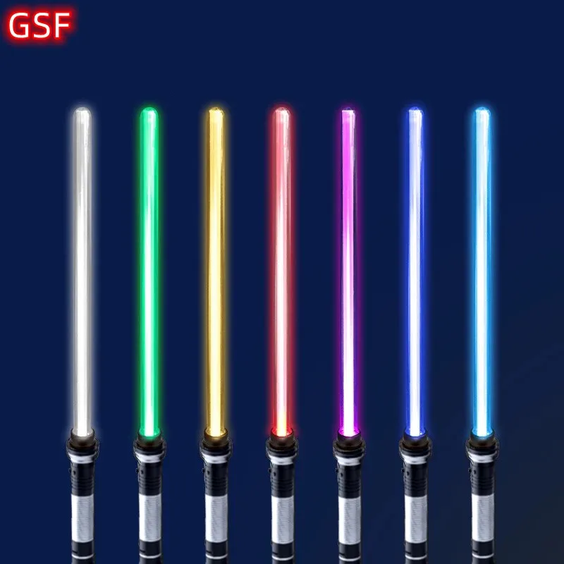 Sabre de luz 2 em 1 rgb, sabre de luz ajustável, brinquedos para crianças, interruptor duplo, brinquedos para meninos, presentes luminosos, sabre de luz